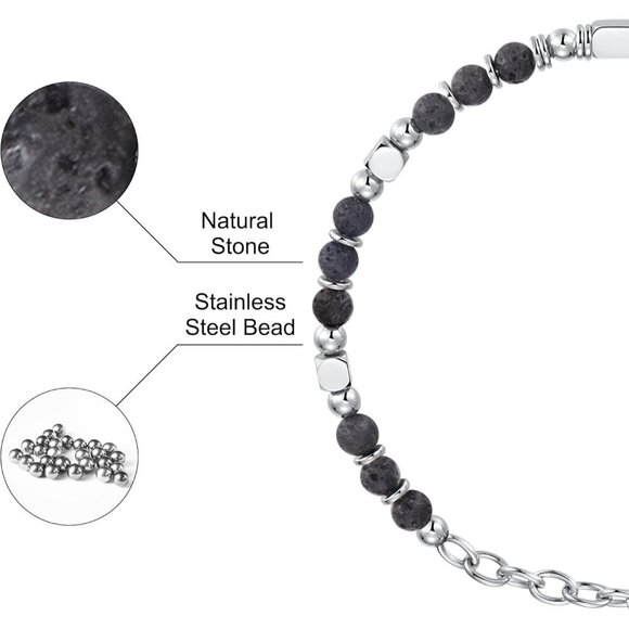 Lava Stone Boho Beaded Bracelets for Women Trendy Jewelry Gifts for Lover, Mom - Picture 5 of 7